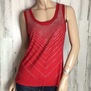 #H35 Medium petite - Dressbarn Jeweled Red Dressbarn